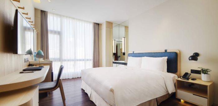 《圖說》「傑仕堡有氧酒店」推出旅展優惠限定平日住宿券，讓旅人以優惠價格體驗舒適住宿與優質服務。〈觀旅局提供〉