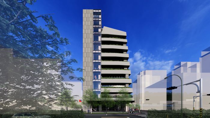 《圖說》瑞芳地政事務所暨衛生所聯合辦公廳舍規劃地下2層、地上8層，整合地政與醫療功能於一體。〈工務局提供〉