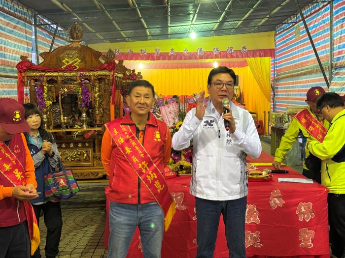 《圖說》劉和然表示，西盛庄福德宮是新莊地區重要的信仰中心，長期致力公益慈善事業，充分展現宗教團體回饋社會的力量。〈民政局提供〉