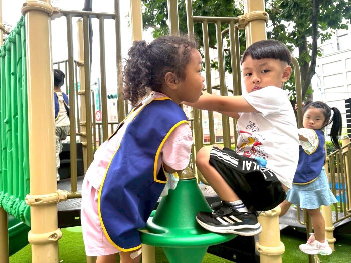 《圖說》大崁附幼多元攀爬組。〈教育局提供〉