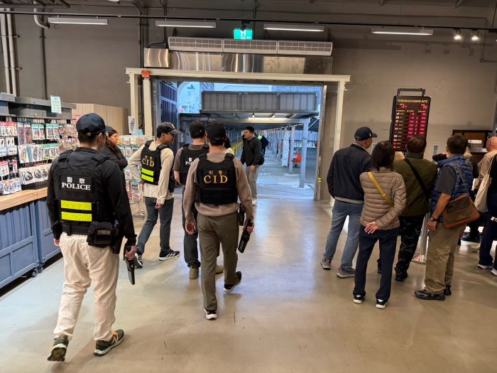 《圖說》基隆港警總隊於郵輪停靠期間各時段加派安全維護警力。〈基隆港警總對提供〉