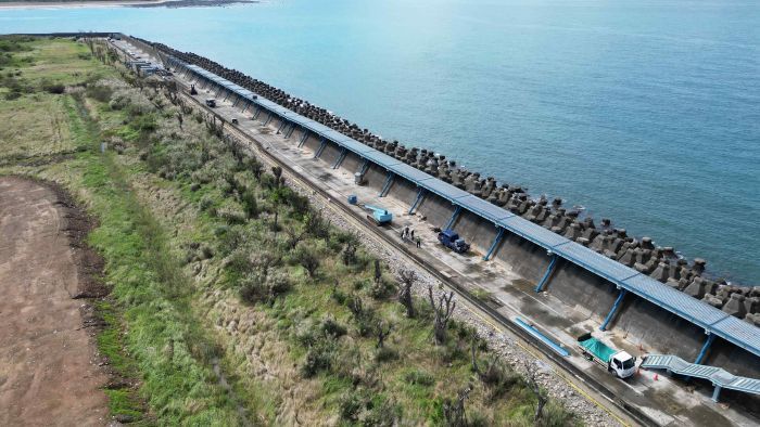 《圖說》淡水金色水岸海堤段工程將打造觀海自行車道。〈高灘處提供〉