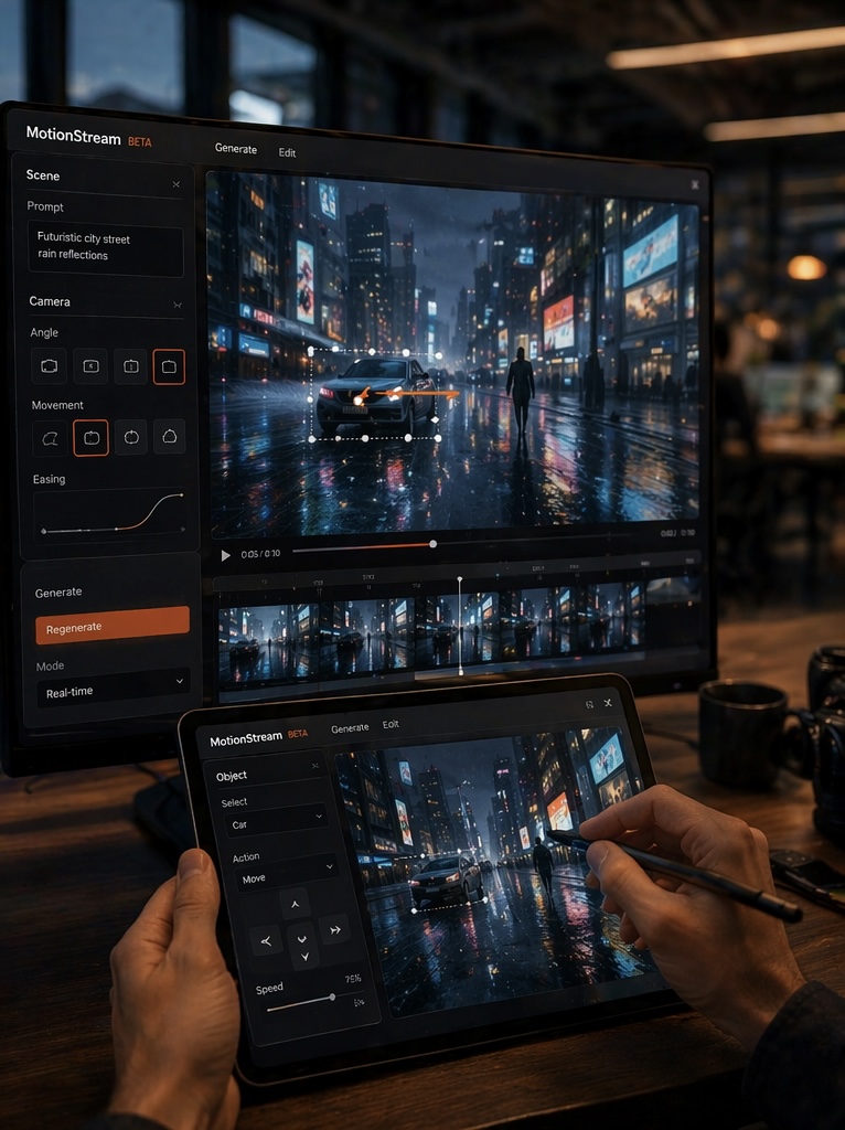 影片生成邁入「即時操控時代」！MotionStream技術讓影像生成邊做邊改
